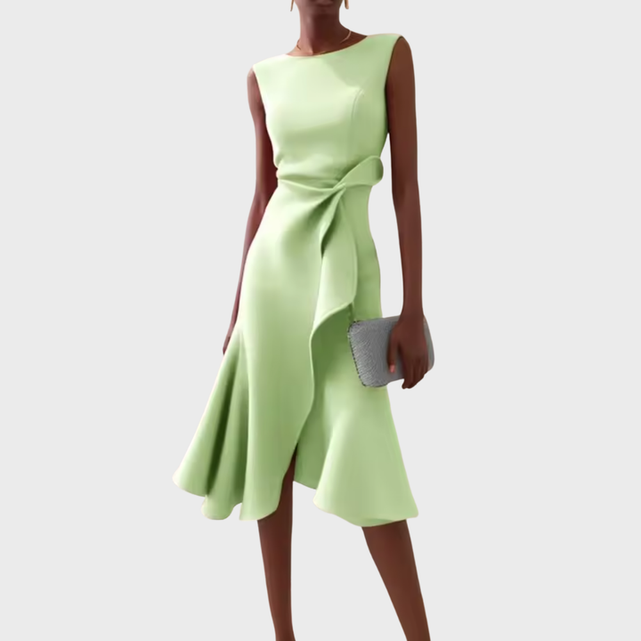 Sheila™ | Asymmetric Draped Midi Dress