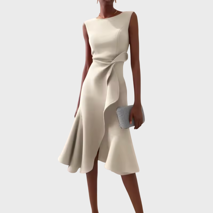 Sheila™ | Asymmetric Draped Midi Dress
