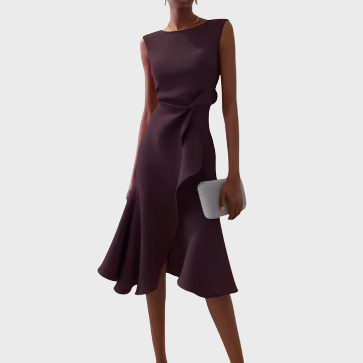 Sheila™ | Asymmetric Draped Midi Dress