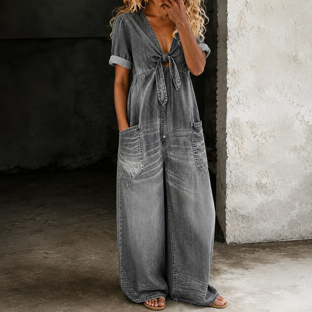 Maya | Wide-Leg Denim Jumpsuit