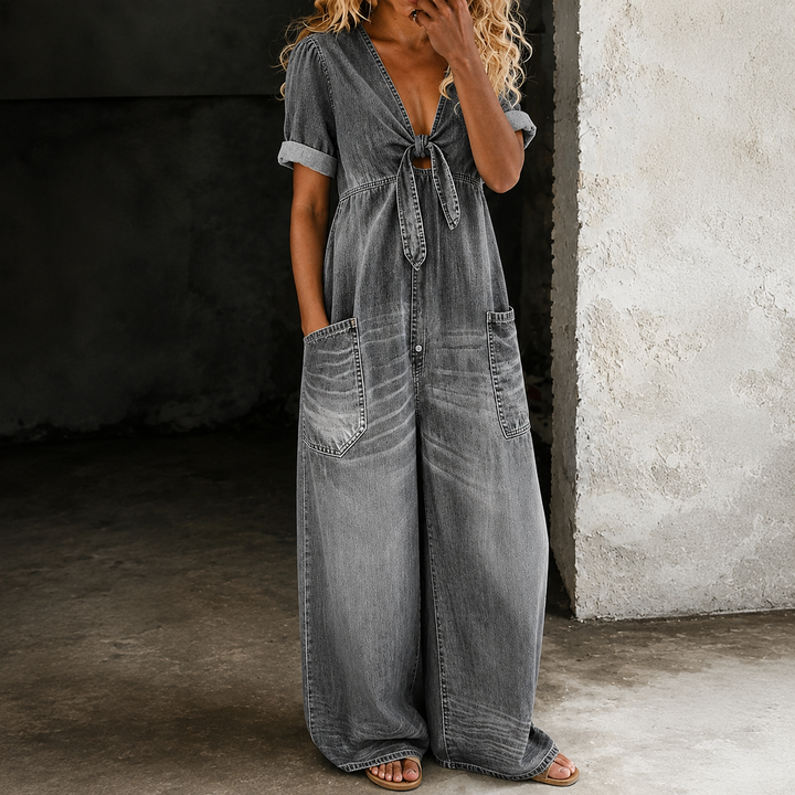 Maya | Wide-Leg Denim Jumpsuit