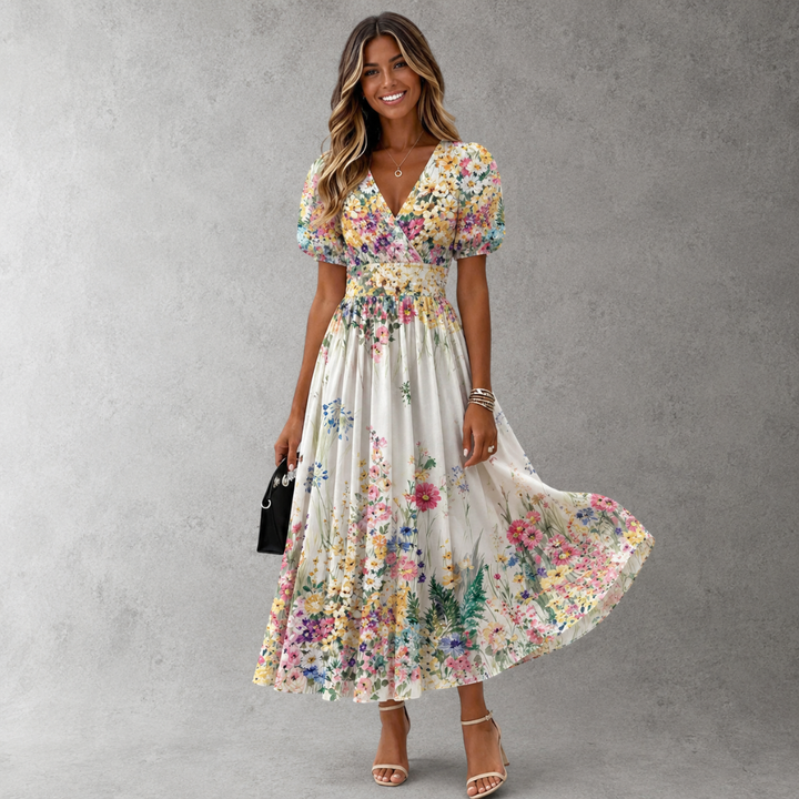 Tanya | Sleeveless Floral Midi Dress