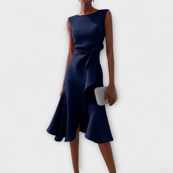 Sheila™ | Asymmetric Draped Midi Dress