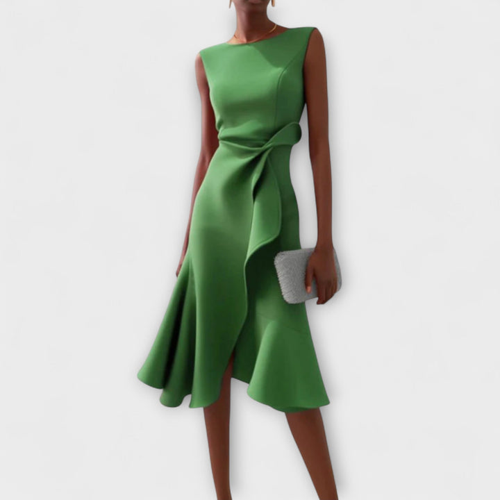 Sheila™ | Asymmetric Draped Midi Dress