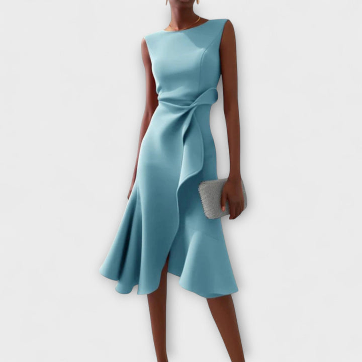 Sheila™ | Asymmetric Draped Midi Dress