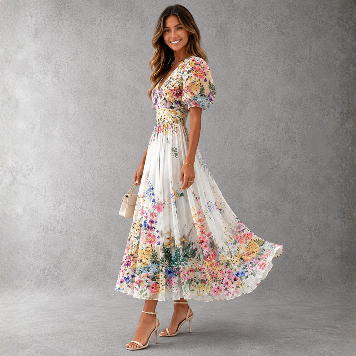 Tanya | Sleeveless Floral Midi Dress