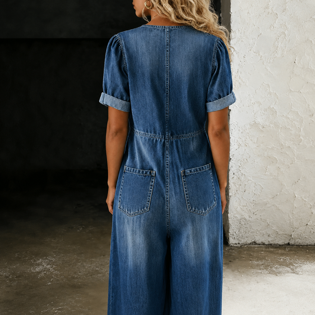 Maya | Wide-Leg Denim Jumpsuit
