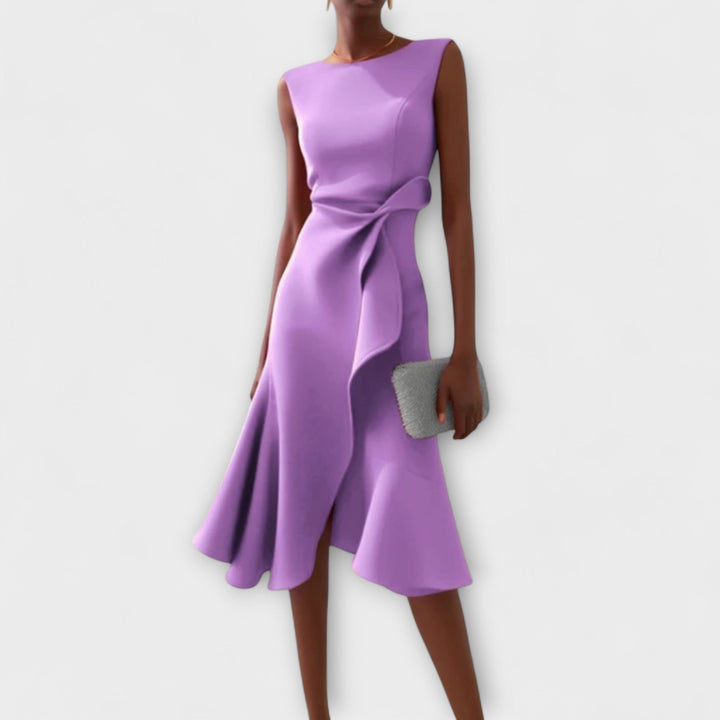 Sheila™ | Asymmetric Draped Midi Dress