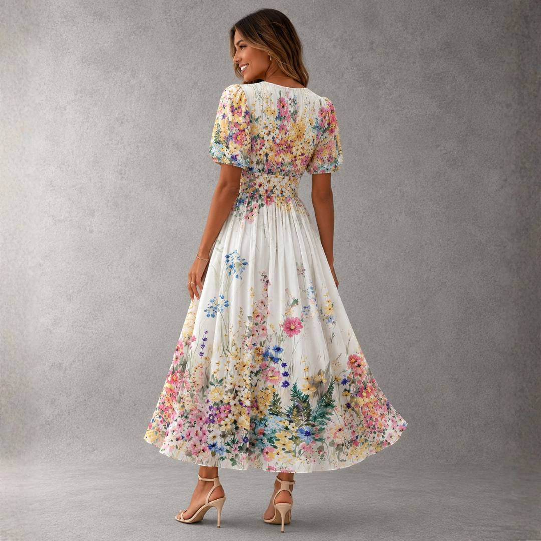 Tanya | Sleeveless Floral Midi Dress