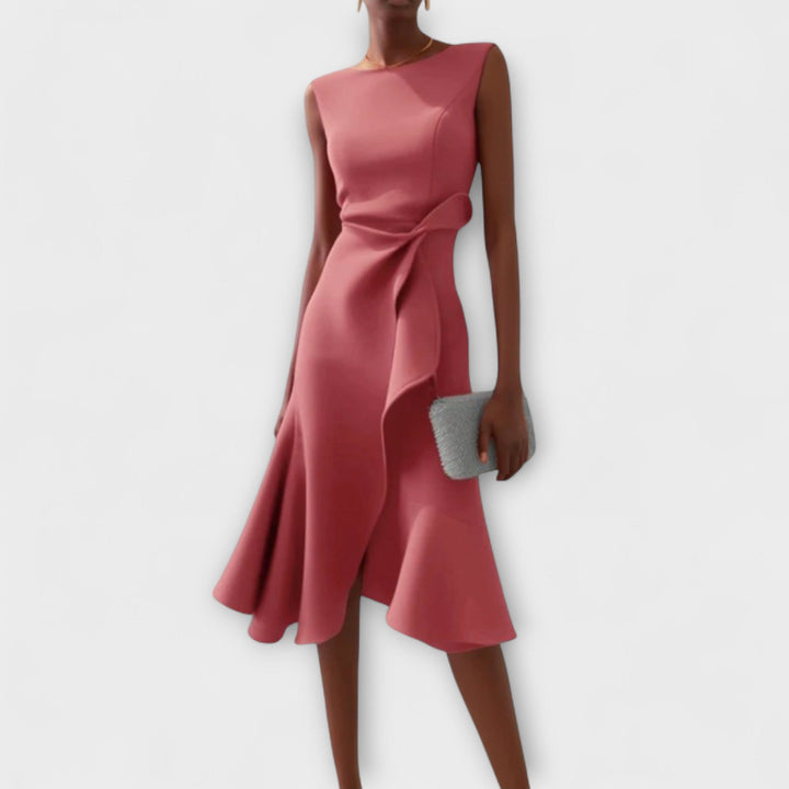 Sheila™ | Asymmetric Draped Midi Dress