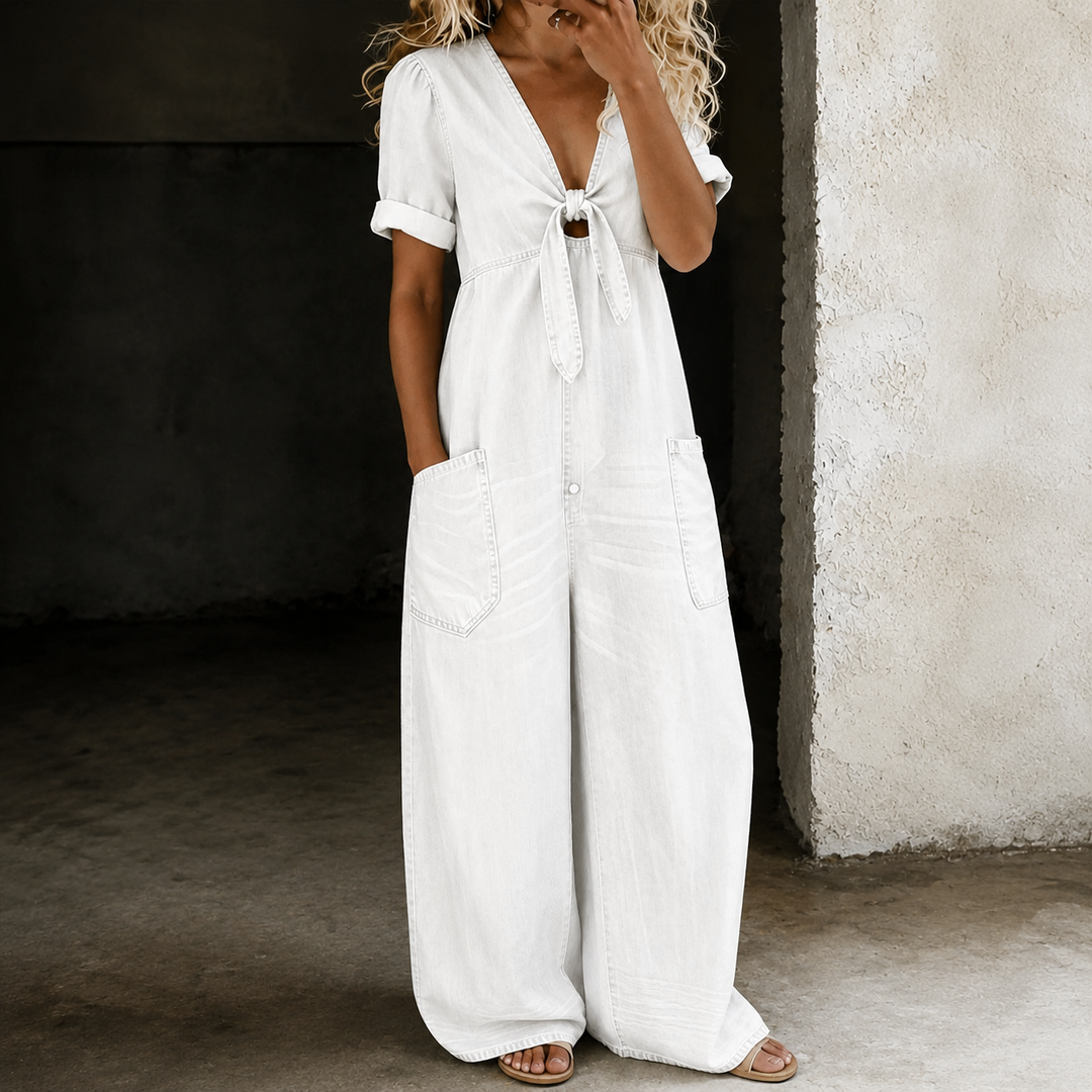 Maya | Wide-Leg Denim Jumpsuit