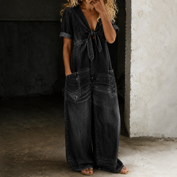 Maya | Wide-Leg Denim Jumpsuit