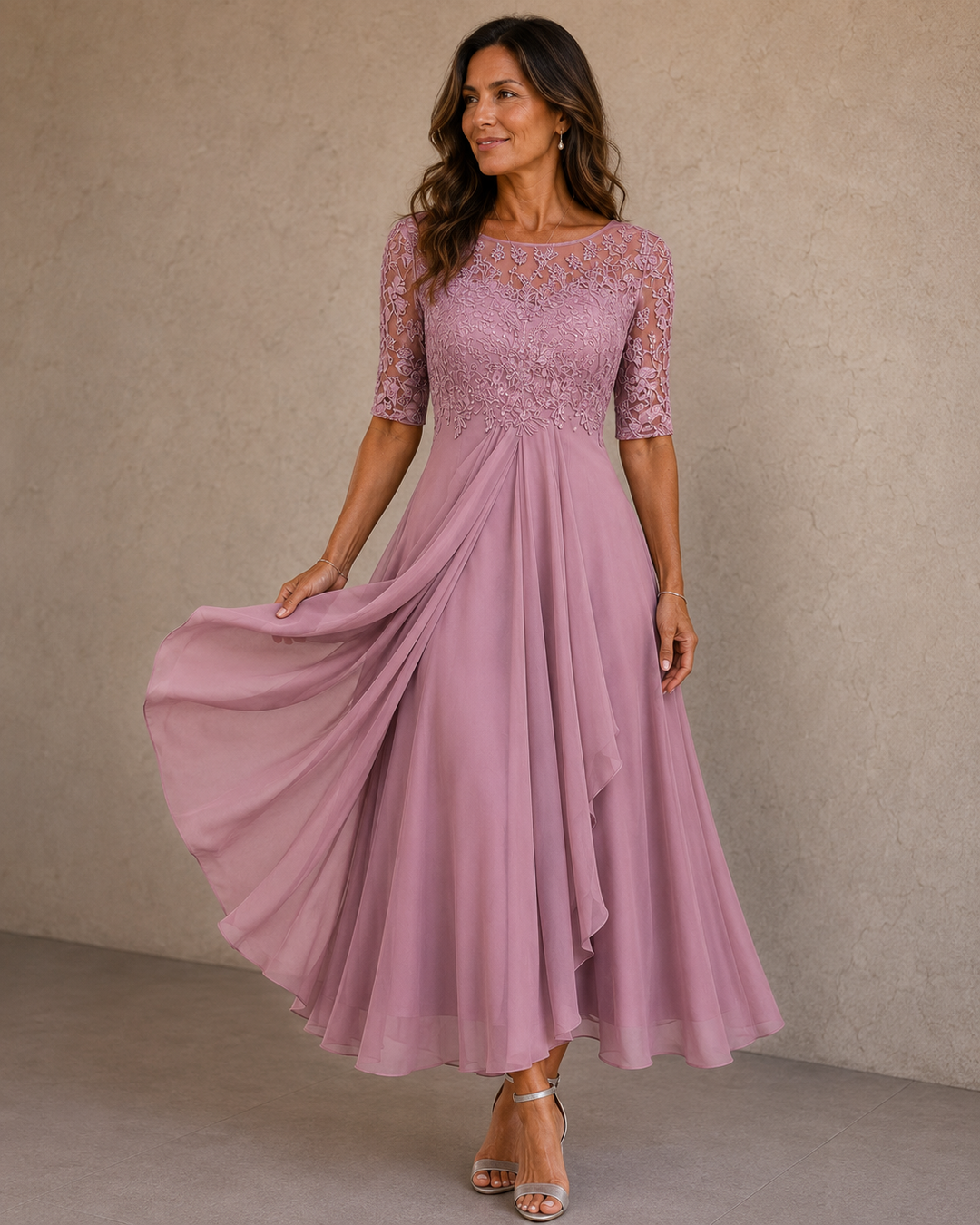 Abella™ | Lace &amp; Chiffon Dress