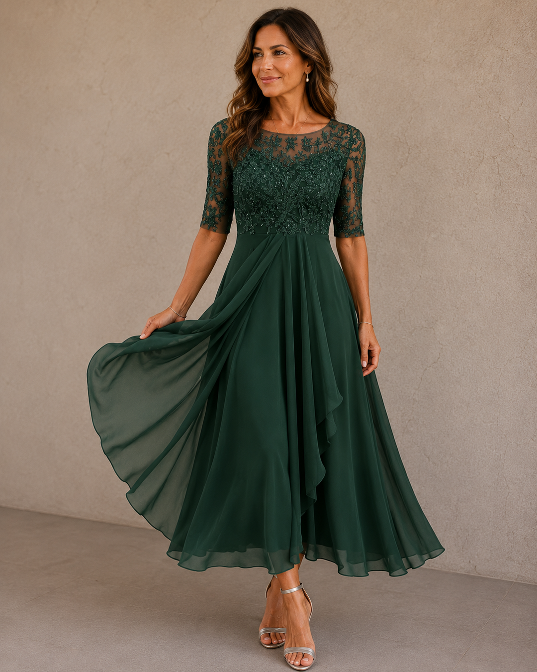 Abella™ | Lace &amp; Chiffon Dress