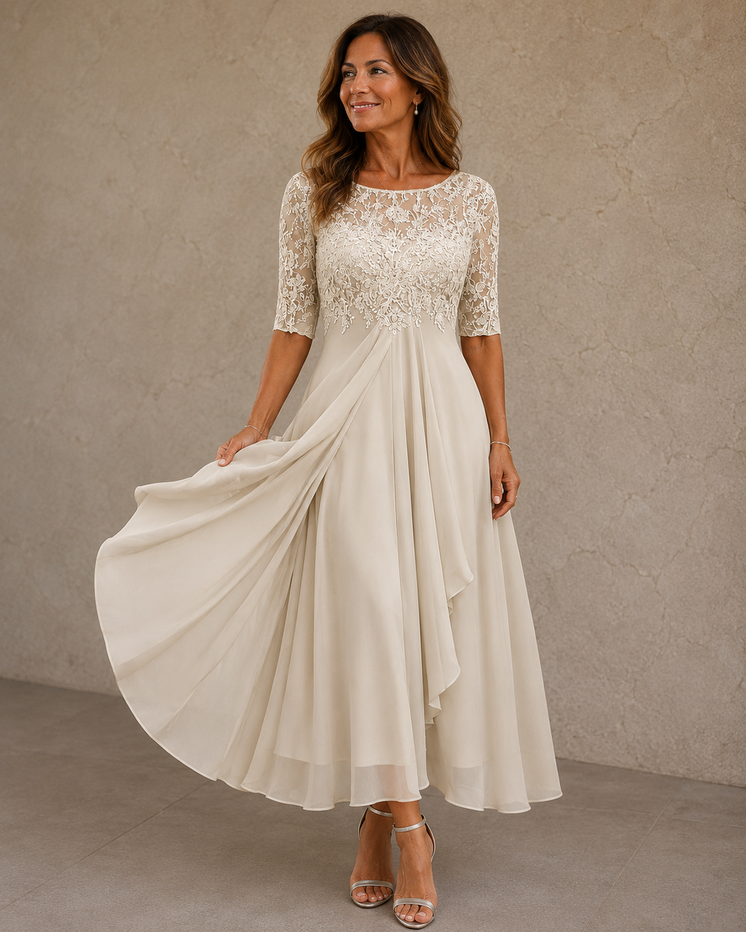 Abella™ | Lace &amp; Chiffon Dress