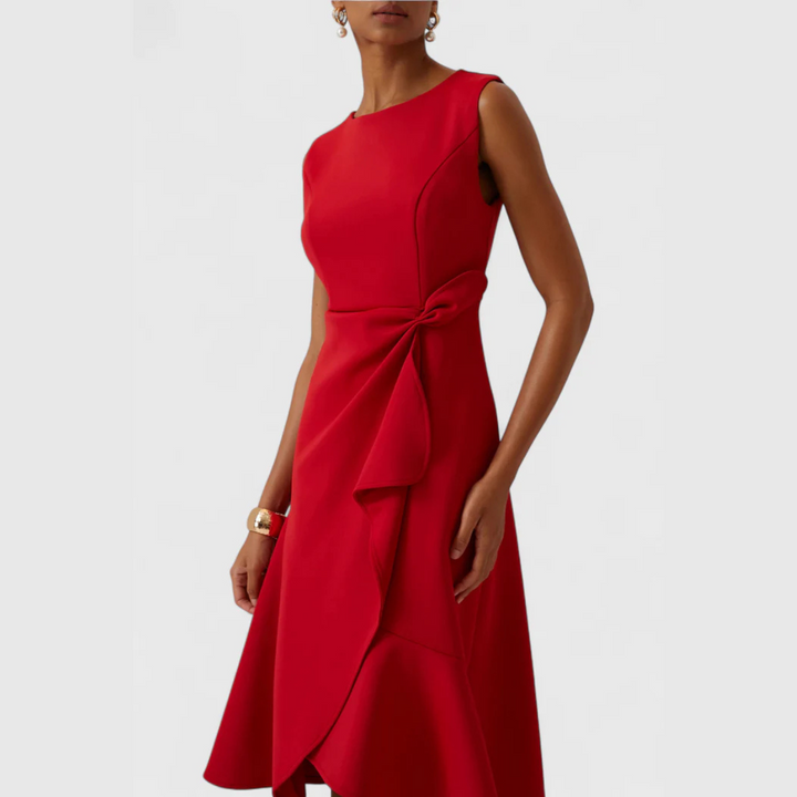 Sheila™ | Asymmetric Draped Midi Dress