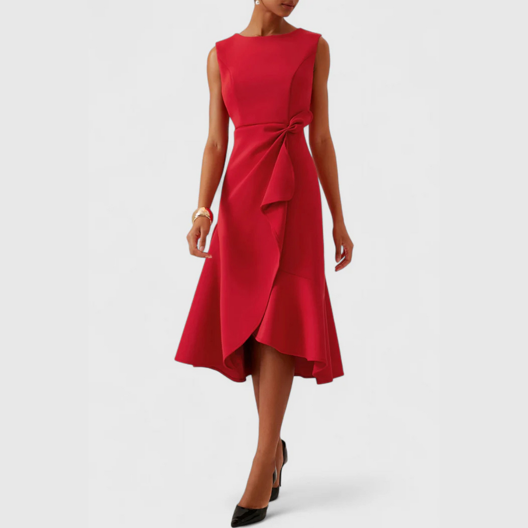 Sheila™ | Asymmetric Draped Midi Dress