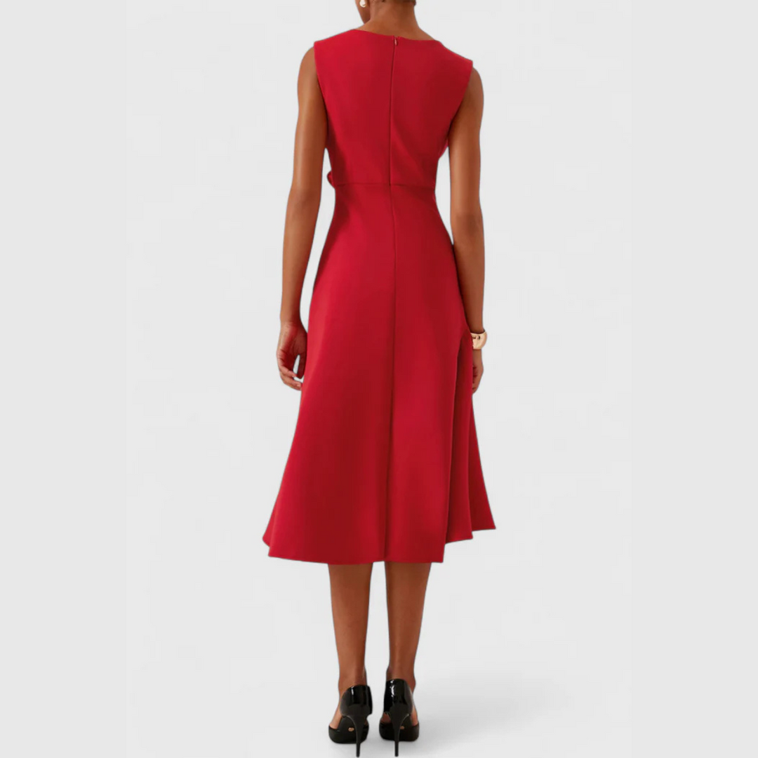 Sheila™ | Asymmetric Draped Midi Dress