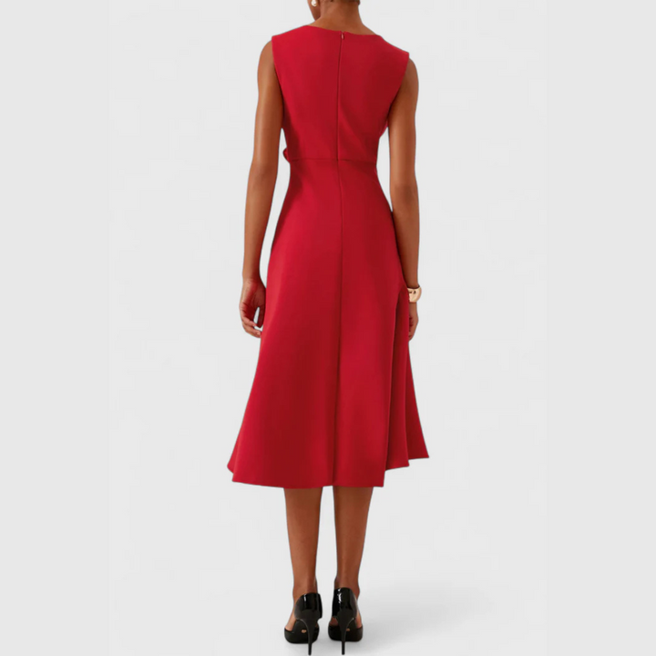 Sheila™ | Asymmetric Draped Midi Dress