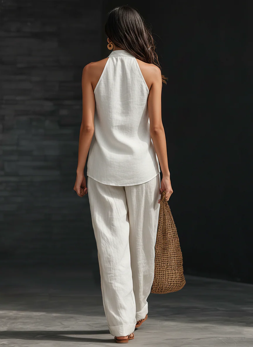 Carlotta | Elegant Sleeveless Wide-Leg Set