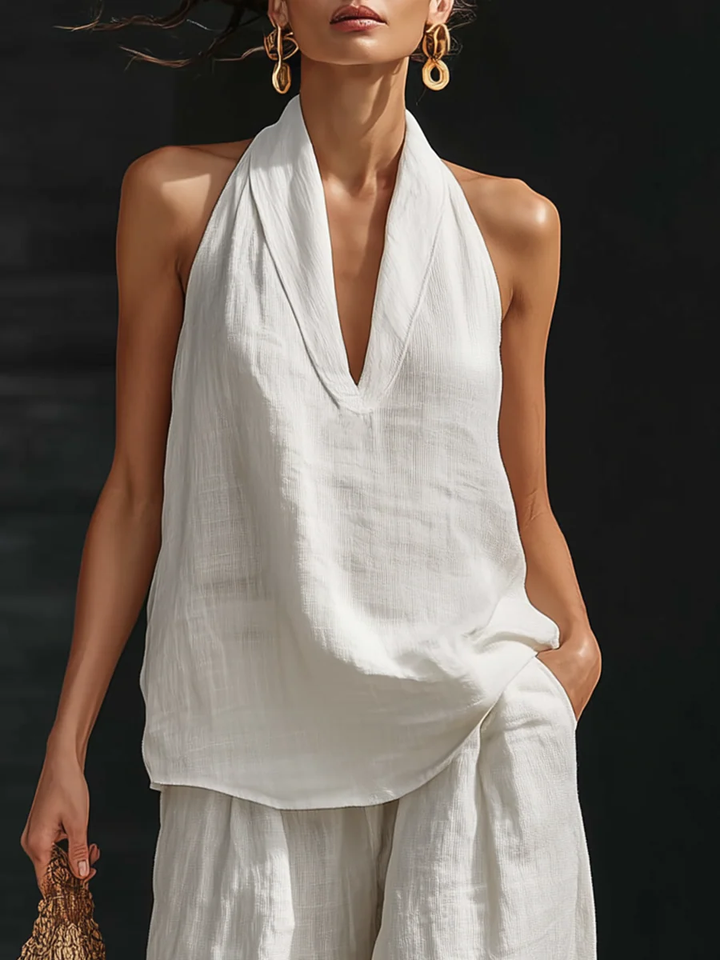 Carlotta | Elegant Sleeveless Wide-Leg Set