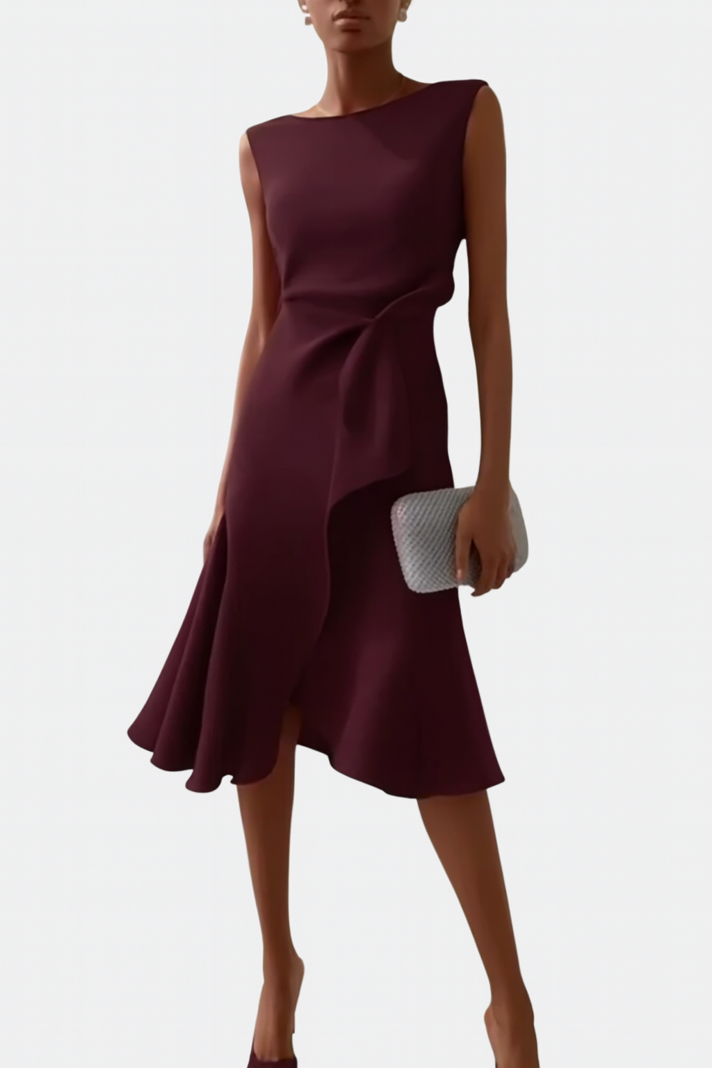 Sheila™ | Asymmetric Draped Midi Dress