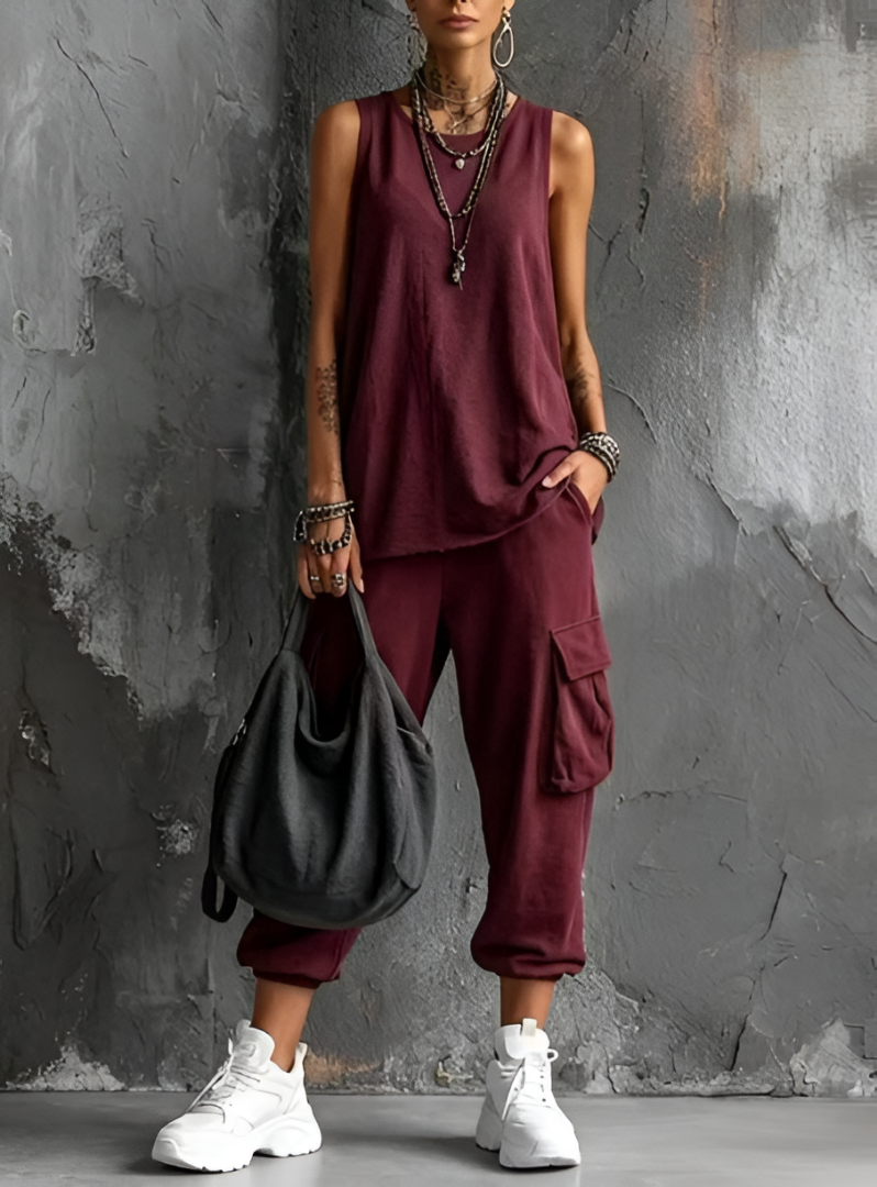 Valentina | Soft Casual Two-Piece Set with Pockets