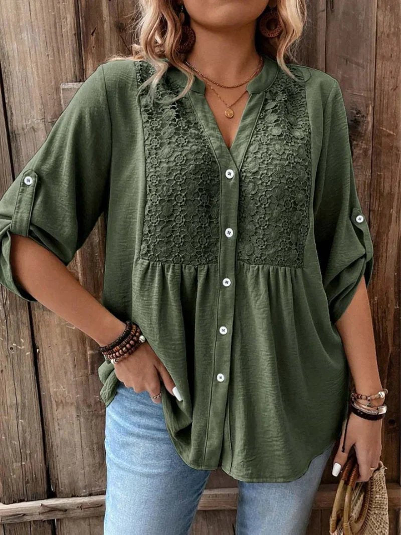 Isla™ | V-Neck Button-Front Blouse