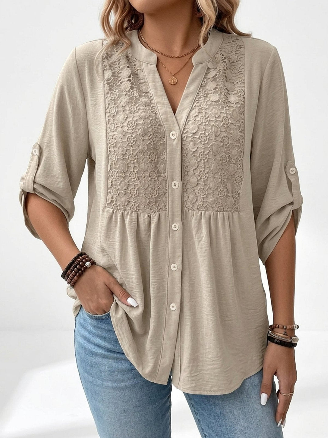 Isla™ | V-Neck Button-Front Blouse